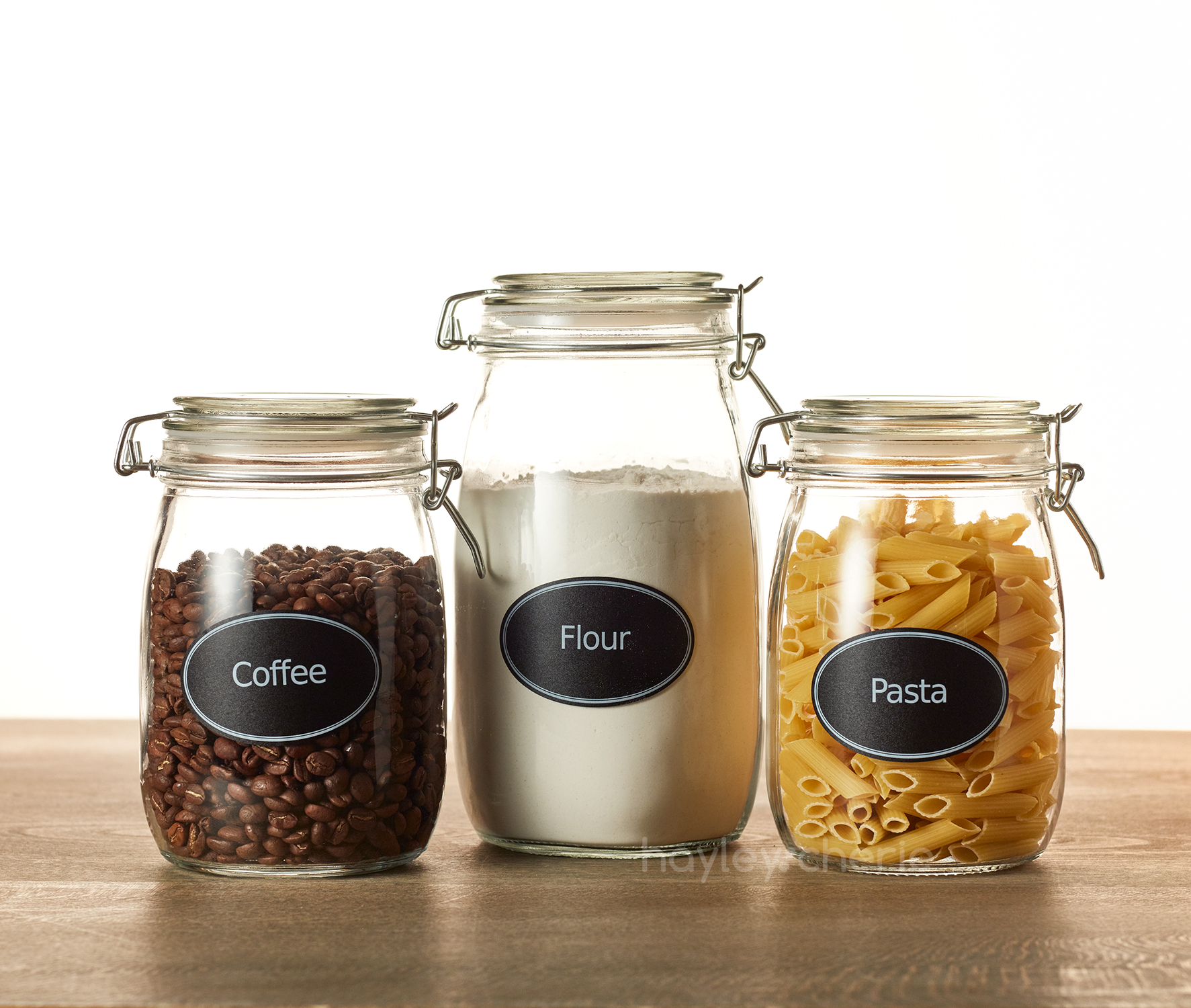 4 Glass Food Storage Jars with Airtight Lids + Chalkboard & Marker, Kitchen  Canisters for Flour, Sugar, Coffee, Cereal, Pasta, Canning, Cookie Jar