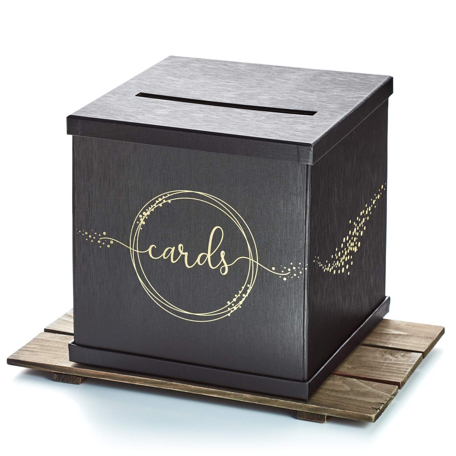 Black Elegance Greeting Card Organizer Box and Label