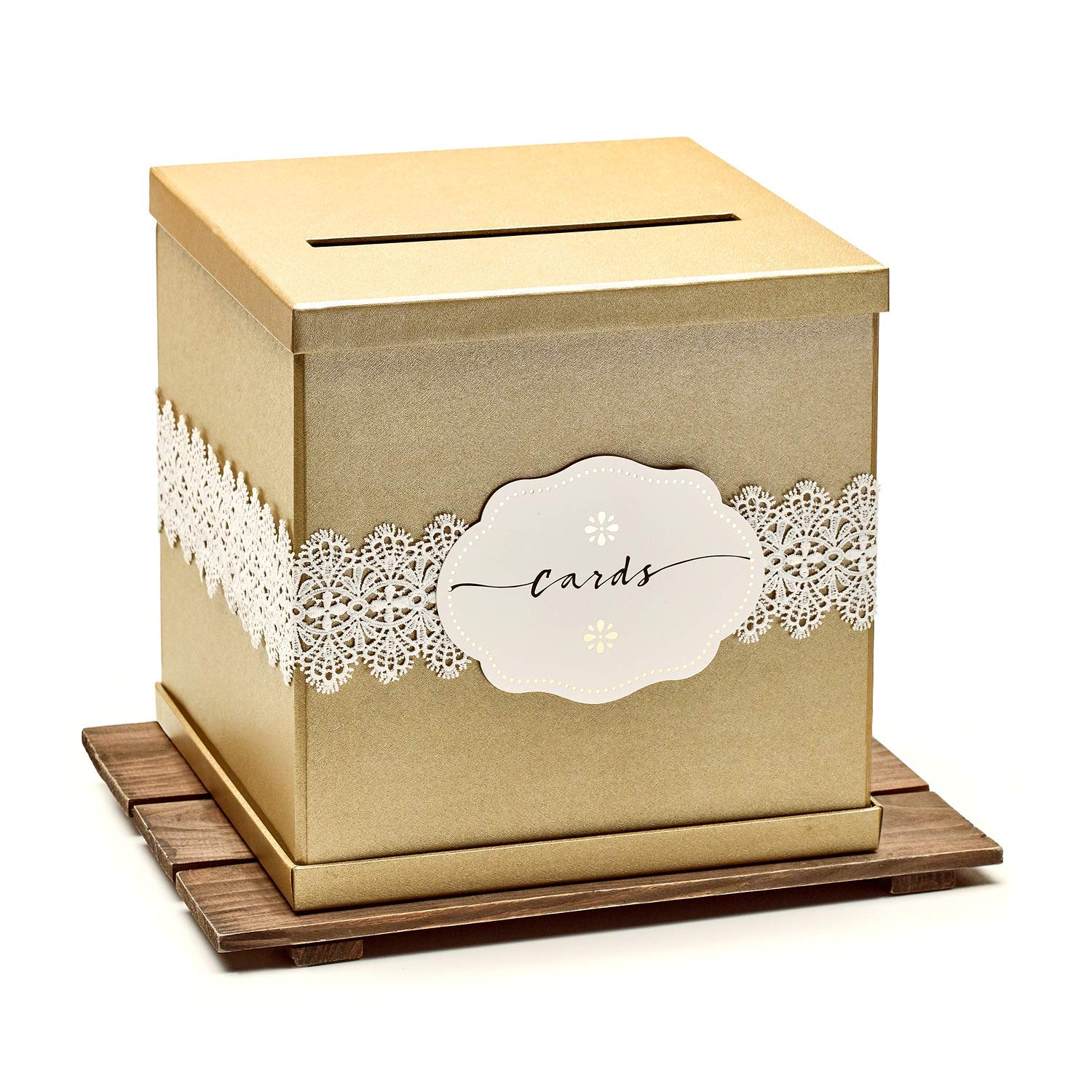 GOLD WEDDING GIFT CARD BOX (10″ X 10″)