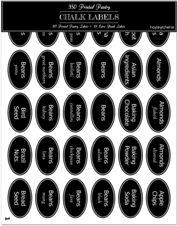 300+ Printed Spice jar and Pantry Labels