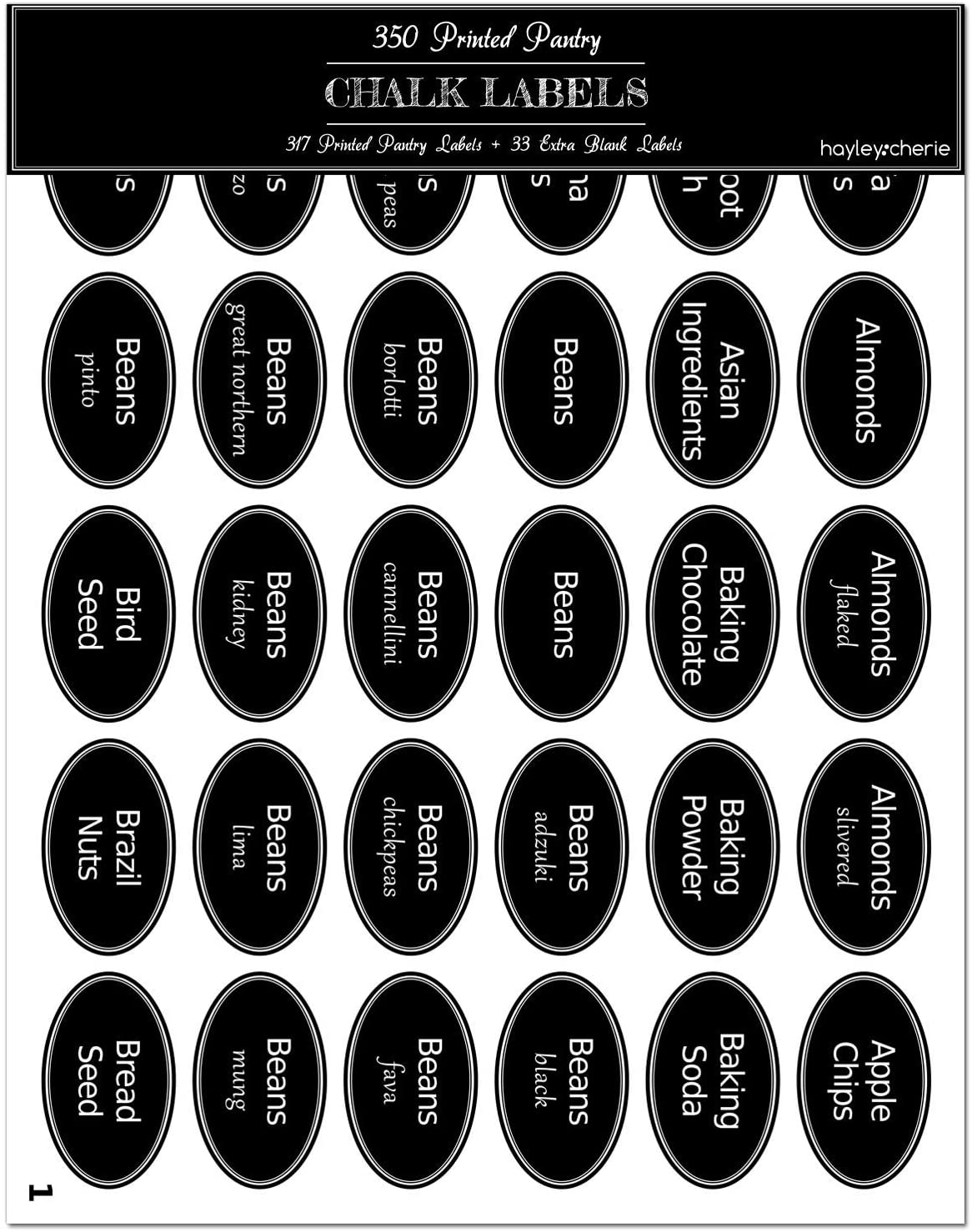 Kitchen Labels Printable Chalkboard Labels Pantry Labels Digital