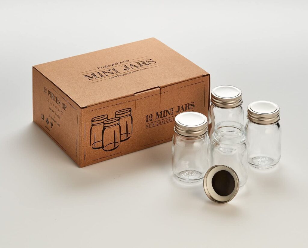 Small Mason Jars with Labels (12 Pack)