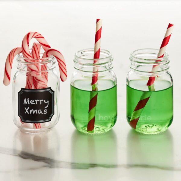 Small 2oz Mason Jars with Chalk board Labels (12 Pack)