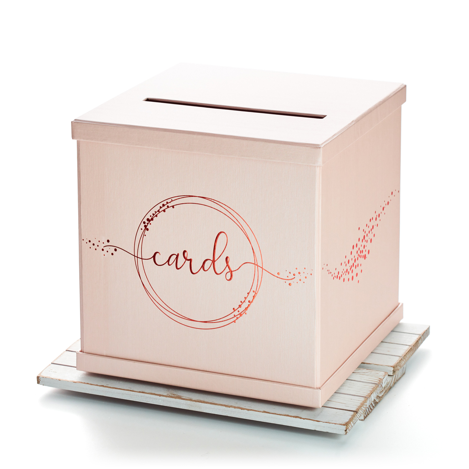 Rose Gold Foil Script Card Box