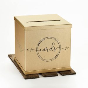 Gold Gift Card Box with Black Foil Design- Textured Finish