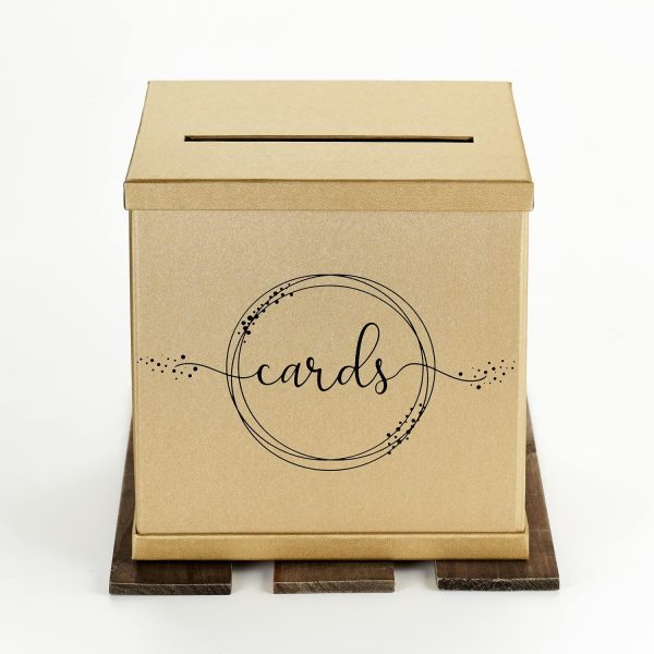 Gold Gift Card Box with Black Foil Design- Textured Finish
