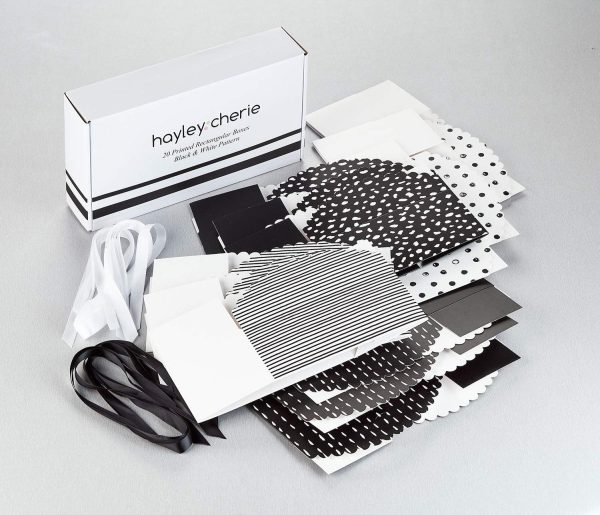 rectangle black and white gift boxes