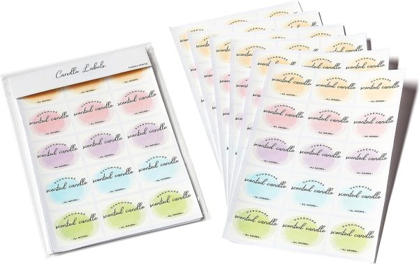 cented Candle Labels 300pcs - 2 inch Square Handmade Stickers