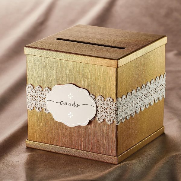 Gold Wedding Gift Card Box